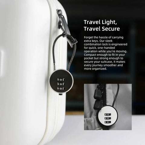 Resettable 3 Digit Combination Lock For Luggage And Gear No Keys Needed Compact Five Inch Steel Cable Padlock on suitcase