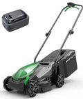 Lightweight 14 Inch Cordless Lawn Mower With 20V Power And 5Ah Battery, with battery pack and push handle