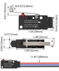 Heavy Duty IP67 Waterproof Micro Switch UL Recognized Component 10 Amp High Current Limit Switch dimensions and details.
