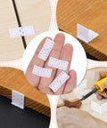 Close-up of 20 Pack RC Plane Hinges For Remote Control Aircraft Nylon Small Hinges on wood for model airplane repairs
