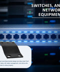 1U Rack Adapter Bracket Converts 23 Inch Rack To 19 Inch Mounting For Servers And Network Gear in front of network equipment