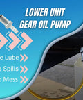 Lower Unit Gear Oil Pump For Standard Quart Bottles With 3/8 Inch Metal Swivel And 8mm And 10mm Adapters Fits Mercury And Most Marine Outboard Motors Not Compatible With Volvo Penta