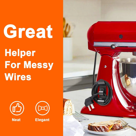 Cord Organizer For Kitchen Appliances 12 Pack Cable Storage Wire Holders decked on a red mixer