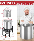 60 Quart Crawfish Boiler Outdoor Seafood Boil Kit With Dustproof Cover And 12 Inch Skimmer Included 110000 BTU Propane Jet Burner