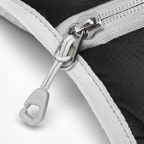 Close-up of zipper on Go To Hydration Backpack For Any Adventure Waterproof Outdoor Pack For Running Hiking Cycling Camping Trekking