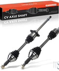 Front CV Axle Shaft Assembly Set Of 2 For Nissan Maxima 2009 2014 3.5L V6 Gas Front Left And Right Driver And Passenger Sides Axle Nut Included ABS Ring Not Included High Quality Replacement Pair in packaging with visible axle components and nuts.