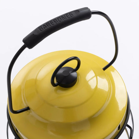 Top view of Dusty Yellow Forest Lantern Vintage Rechargeable Led Lantern With Adjustable Brightness Battery Operated Camping Light
