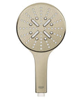 Three-Setting Handheld Rain Shower Head With Rain Jet And ActiveMassage Modes Brushed Nickel Infinity Finish front view