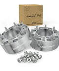 Heavy Duty Forged 3 Inch Wheel Adapters Converting 8x6.5 To 8x170 Bolt Pattern With Hubcentric Design and Thick Studs in silver finish.