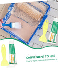 Two Set Wall Mending Cream Kit Quick Drying Drywall Crack Repair Paste With Scraper shown with tools on a wooden surface