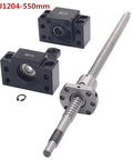 550mm Ballscrew Kit With BK10 BF10 End Supports For CNC Machines RM1204 12mm Diameter 4mm Pitch Ball Screw And Nut Housing