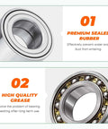 Rear Left And Right Wheel Bearing Kit For Utv And Offroad Rides Roll Smooth With Bulletproof Seals Made For Knuckle Busting Trails Every Day 3514635 3585502 close-up of premium sealed rubber and high-quality grease bearings
