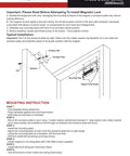 Instruction diagram for installing Heavy Duty Double Door 600lb Indoor Electric Magnetic Lock With LED Sensor for Access Control.