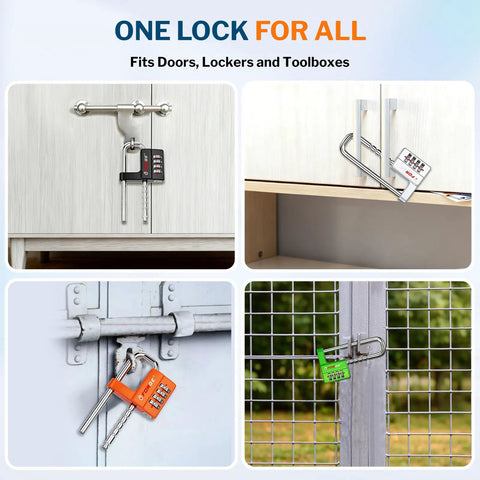 Heavy Duty Four Digit Combo Padlock With Adjustable Shackle Built Tough For Gate And Door Security Zero Hassle Setup Rock Solid Dual Pack In Matte Black Finish