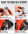 All Purpose Universal Socket Wrench Tool Set with Auto Adjusting Ten to Nineteen Millimeter Sockets for Easy Use in 4 Steps