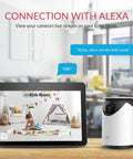 Two Pack 1080P Pet Security Camera Set With 360 Degree Indoor Dome IP Cams Night Vision 2 Way Audio Motion Alerts Phone App Control Works With Alexa And Google Assistant showing live stream on Echo Show.