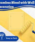 Dead Simple Self Adhesive Access Panel For Drywall 6 By 8 Inch Heavy Duty Plumbing Door against yellow wall, easy to paint.