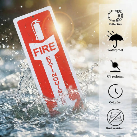 Top Shelf Two Pack Fire Extinguisher Signs Built Tough With Heavy Duty Stainless Steel For Crisp Wall Mount Safety Markings That Give Your Spot The Legit Compliance Vibe You Need