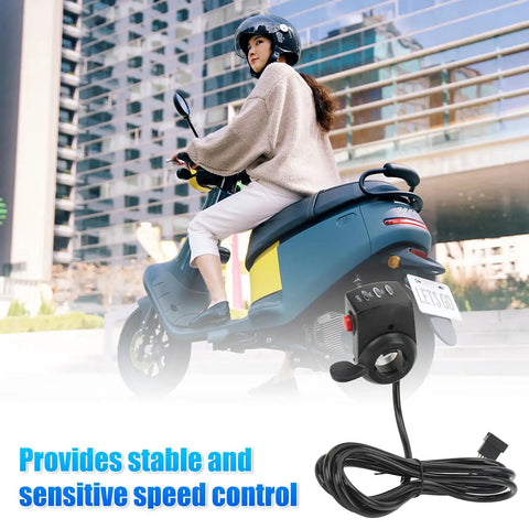 Thumb Throttle For Electric Bikes And Scooters With Battery Display 36V 48V Power Accelerator 65 Inch Cable Fits 22mm Handlebars Easy Install On Seven Eighths Inch Bars Smooth Response Speed Control
