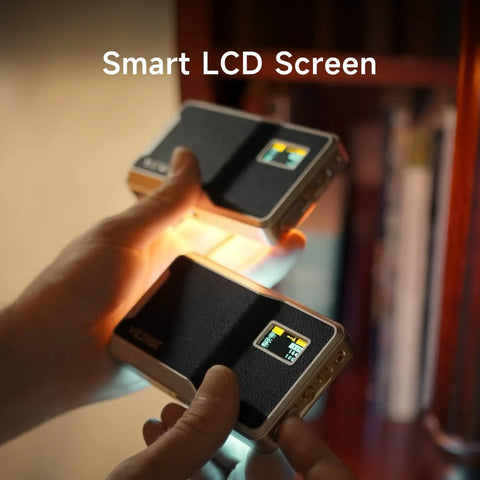 On Camera RGB LED Light With 6000mAh Battery, App Control Via Bluetooth, All Metal Portable Video Lighting Panel, Smart LCD Screen