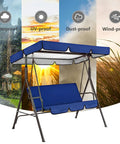 Replacement Navy Blue Swing Canopy for 2/3 Seater Outdoor Patio Swing Chair Waterproof Top Cover in weather conditions