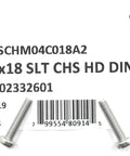 M4 X.70 Stainless Steel Slotted Cheese Head Machine Screws A2-70 Grade Din84 Metric Hardware Bulk Pack Of 25 on packaging.