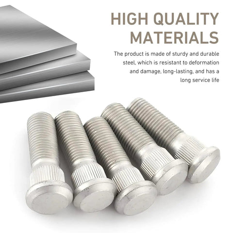 10Pcs M12x1.5 Wheel Studs 49mm Long Steel Lug Studs for Cars, Heavy Duty OEM Replacement Parts shown in durable steel