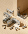Heavy Duty Zinc Plated L Bracket Corner Braces With Screws, 1.5 inch zinc brackets and screws for furniture assembly.