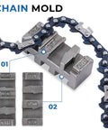 2 In 1 Chainsaw Chain Breaker And Rivet Spinner Tool with chain and mold detail, durable steel build