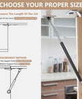 Instructional graphic demonstrating measurement for No Sweat 24 Inch Gas Struts 150 Lb Force Lift Supports.