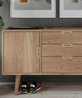 Leaf Shaped Cabinet Pulls 2 Pack Curved Hollow Gold Leaf Drawer Handles in Zinc Alloy on wooden cabinet with 96mm hole spacing