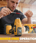 Man using Cordless Heat Gun 20V Battery Compatible, High Power 260W Hot Air Tool With Airflow Control Digital Display