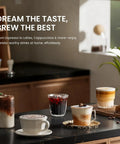 Hella Smooth 20 Bar Automatic Espresso Machine Featuring Built In Grinder And One Touch Brew for crafting lattes and cappuccinos.