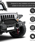 Heavy Duty 600D Oxford Winch Cover Waterproof And Uv Resistant Protector for electric winches, shown on a vehicle's front.