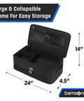 Car Trunk Organizer For Golf Gear With Durable Ripstop Polyester And Waterproof Backing Top Lid Mesh Section Open View