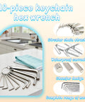 Professional 10 Piece Metric Hex Key Set In Cr-V Steel With Rust-Resistant Ring Holder displayed on kitchen counter