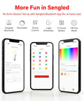App interface for Alexa Compatible Smart Light Bulb With Easy Auto Pairing displayed on three smartphones
