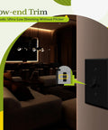 Smooth As Butter Toggle Dimmer Switch For Led And Incandescent Bulbs Single Pole Or Three Way Wiring Slick Black Plate in home setting.