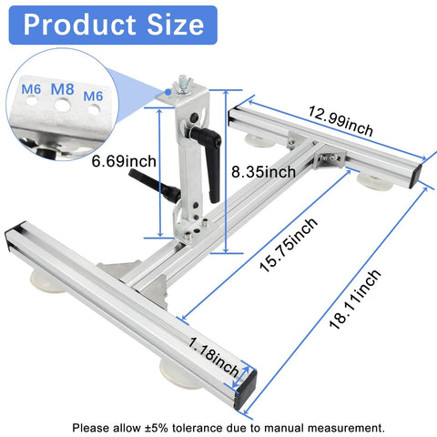 JQDML aluminum alloy stand kit for reciprocating cycle linear actuator with 180° rotation; angled view