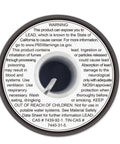 Label of 60/40 Stained Glass Solder for Copper Foil, 3mm Diameter, 1 Pound Spool, Tin Lead Alloy, showing safety warnings.