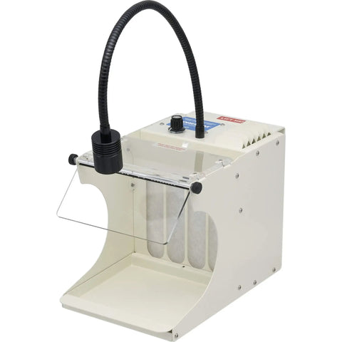On The Bench Filter Hood With Light And 3 Filters For Jewelry And Dental Labs, 115V North American Plug shown in profile