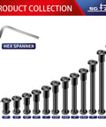 20 Piece 1/4 20 X 1 Inch Flat Head Hex Socket Cap Screws Bolts Kit 304 Stainless Steel Full Thread Black Oxide with hex wrench