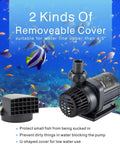 24V DC Inline Submersible Saltwater Aquarium Pump With External Controller, shown with 2 removable covers.