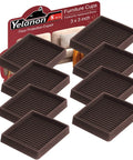 Heavy Duty Non Slip Furniture Pads For Hardwood Floors, 8 Pack Of 3 Inch Rubber Caster Cups, brown rubber cups on a card.