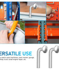 Heavy Duty M5 Safety Pins For Pallet Racks 100 Pack Rust Proof Drop Pins With Round Top Hats shown in multiple use cases