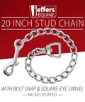 4 Mm Stud Chain Lead With Bolt Snap And Swivel Eye End 20 Inch Nickel Plated Horse Lead Chain For Halter Tack Training