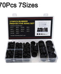 Rubber Grommet Kit With 170 Pieces For Auto Wiring Protection 7 Popular Metric Sizes From 7.14mm To 25.40mm Assorted Grommets