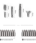 Top Notch 100 Pc Security Screwdriver Bit Set With Heavy Duty Chrome Vanadium Steel Bits For Torx Hex Phillips Slotted Tri-Wing Jobs On Cars Home Repair To Fix Anything Fast, assorted 25-60mm bits