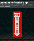 Fire Extinguisher Sign 12 By 4 Inch Aluminum Metal Built Tough Reflective Weatherproof Indoor Outdoor Use 12 Pack Pre Drilled Holes
