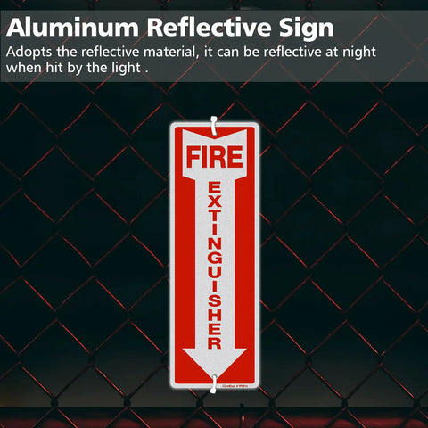Fire Extinguisher Sign 12 By 4 Inch Aluminum Metal Built Tough Reflective Weatherproof Indoor Outdoor Use 12 Pack Pre Drilled Holes